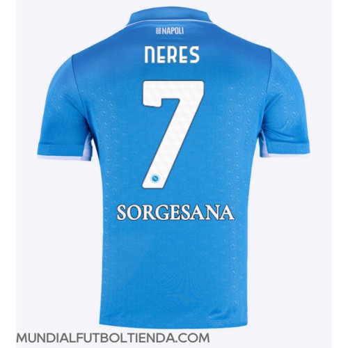 Camiseta SSC Napoli David Neres #7 Primera Equipación Replica 2024-25 mangas cortas